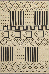 Flat Weave Kilim Antique Navaho Vintage handmade Modern Kilim Beige Black Hand-Woven Rectangle 100% Wool Area Rug 5x7
